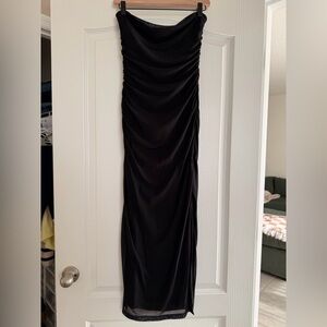 Elegant Black Ruched Dress